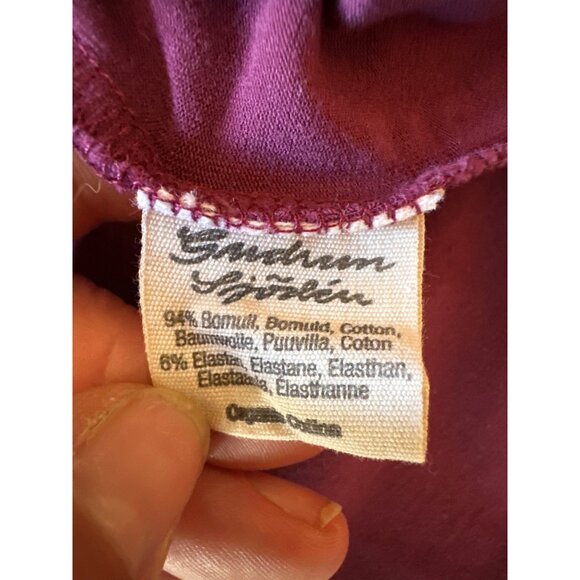 Gudrun Sjödén Womens Long-Sleeve Cotton Blend Top Plum Purple Size L - Picture 4 of 6